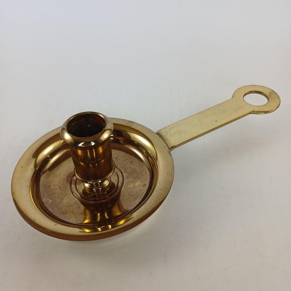 Vintage Baldwin Brass Skillet Chamberstick Candlestick 8"